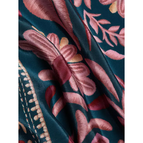 NEW Farm Rio Seashell Tapestry Buttoned Shirt Floral Salmon Pink Small - Picture 11 of 15